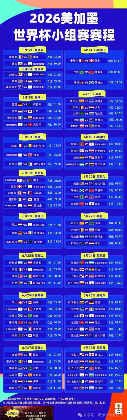 2026世界杯直播高清版最新时间表怎么查